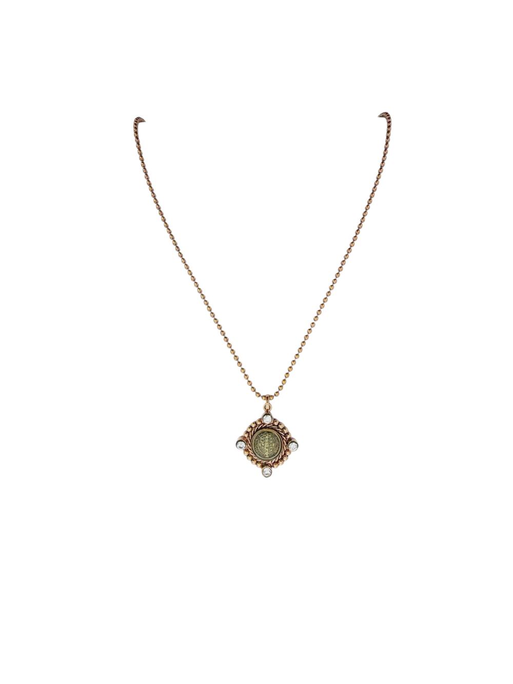 VIRGINS SAINTS & ANGELS VSA Lil' Bennie San Benito Charm Necklace SS Rose Gold